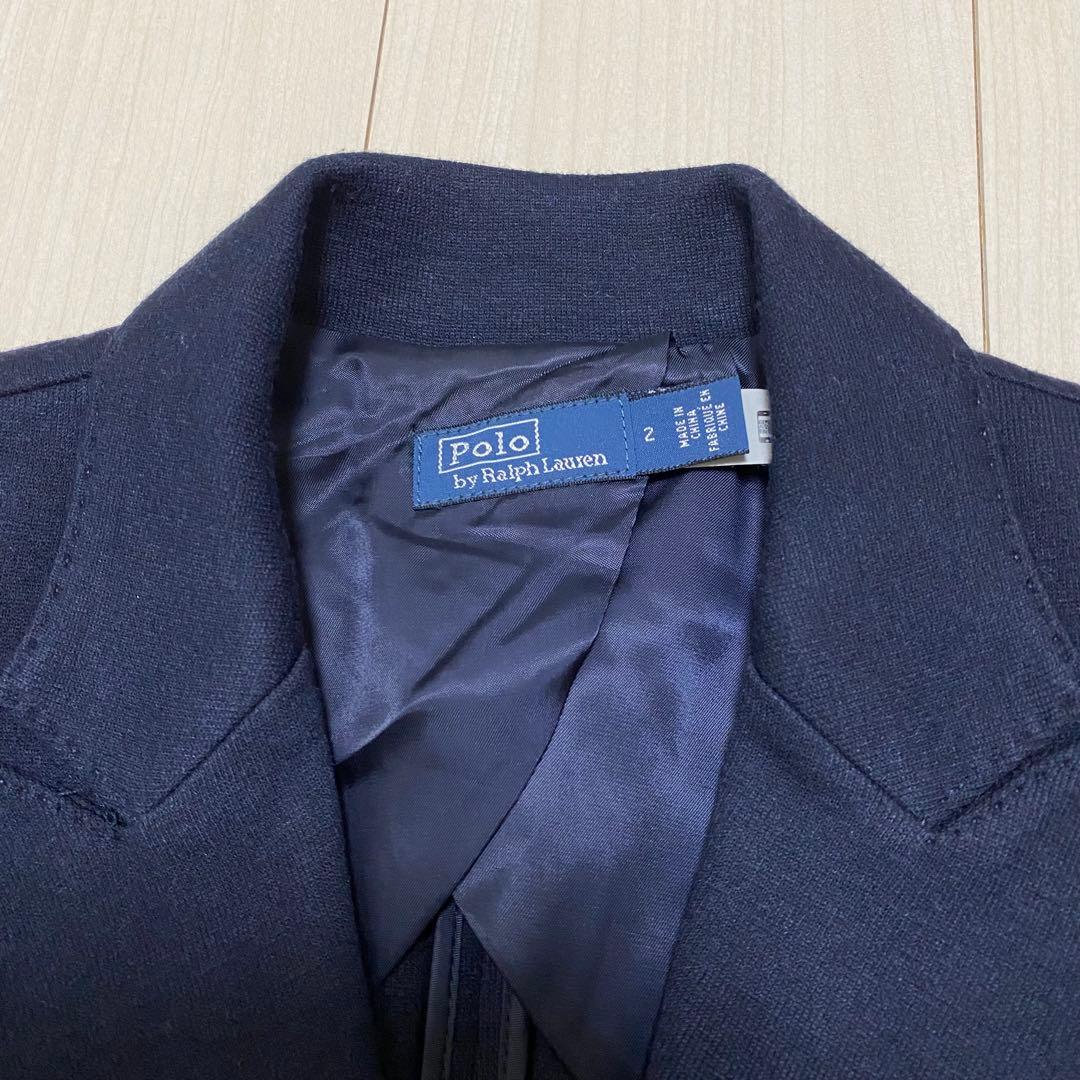 【現行品】Polo ラルフローレン★金ボタンダブルジャケット紺ブレウール