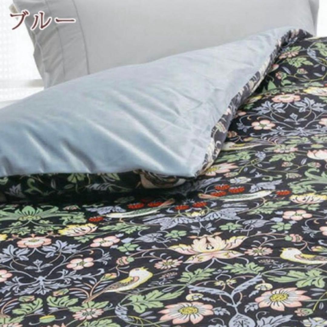 いちご泥棒　掛けふとんカバー　ウィリアムモリス　あったかカバー　フランネル