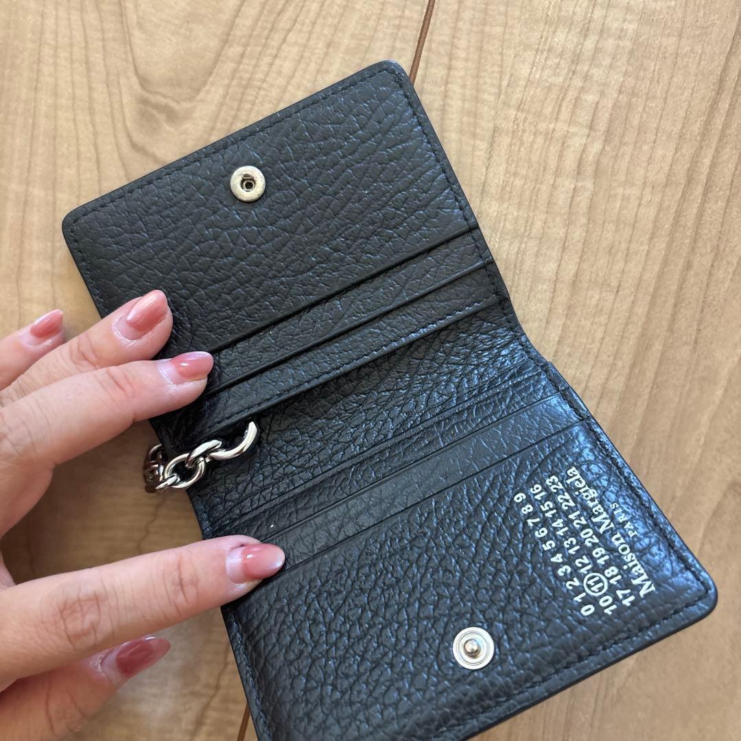 マルジェラブラックレザーキーケース チェーン付き