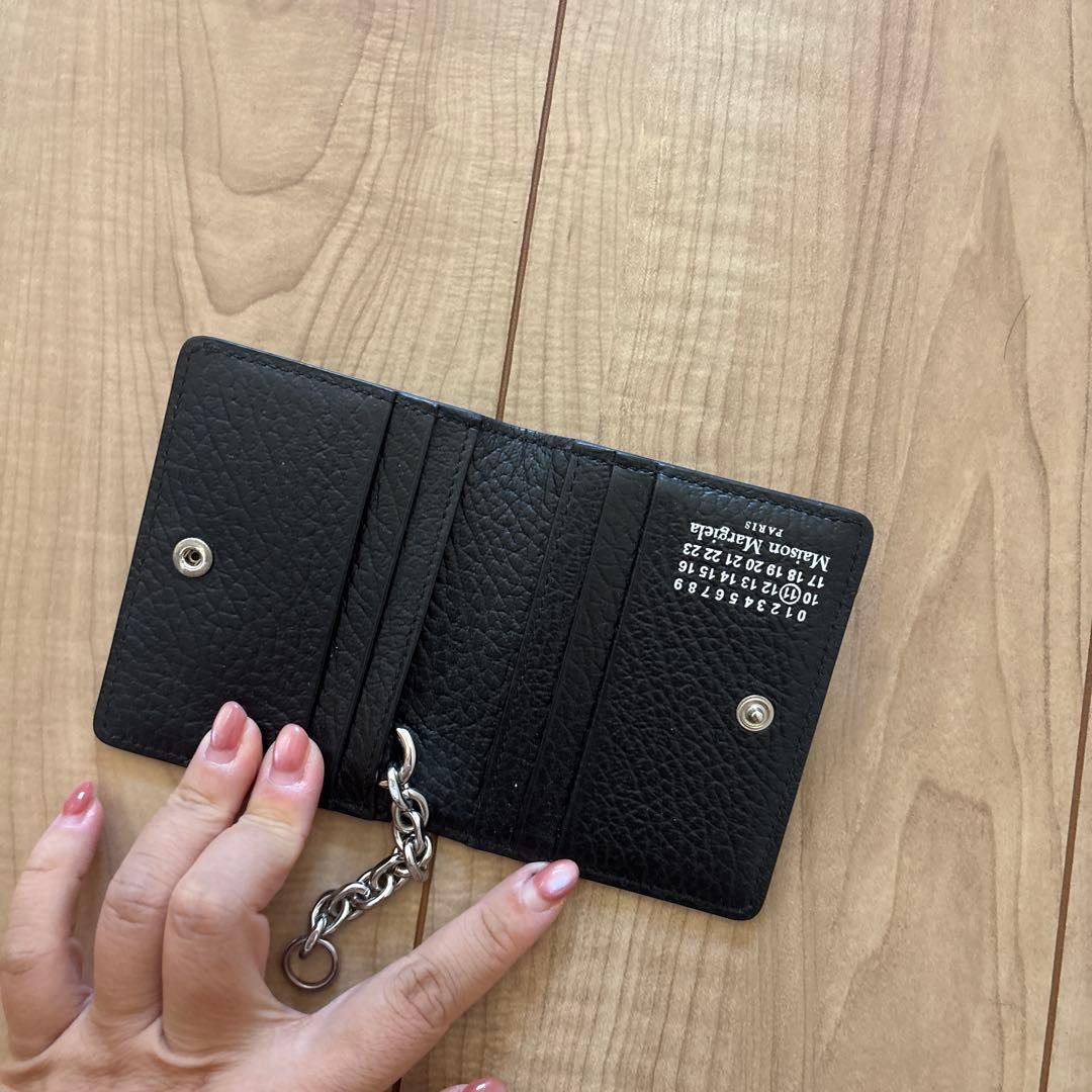 マルジェラブラックレザーキーケース チェーン付き