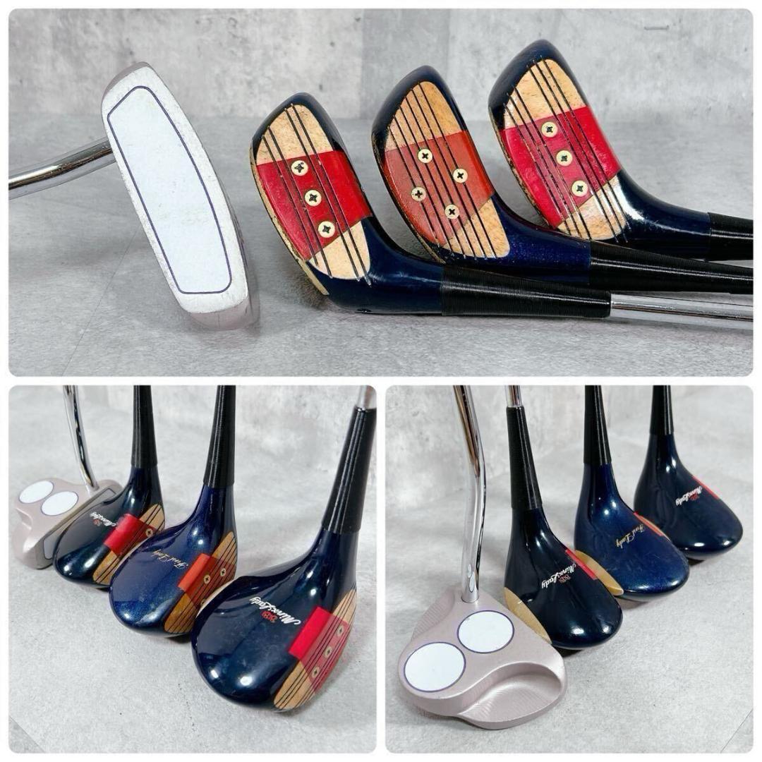 X228 レディース ゴルフ クラブハーフセット 9点 キャディバッグ オレンジ