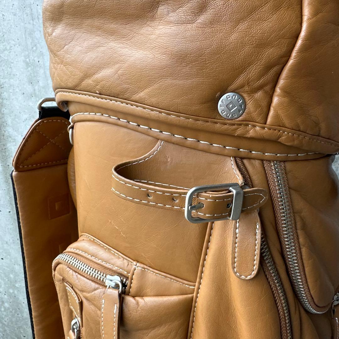 ONOFFブラウン レザー風 キャディバッグ　軽量