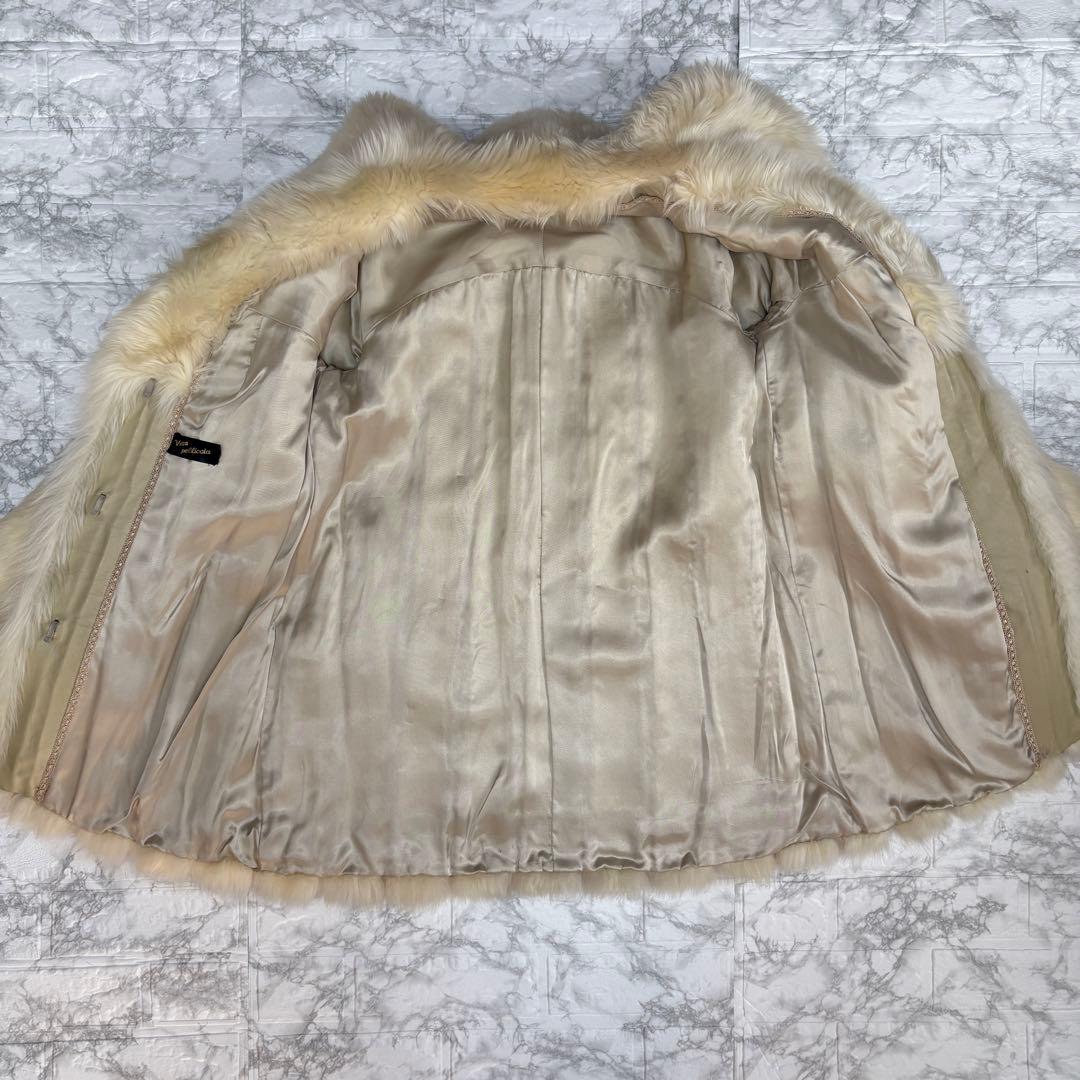 高級フォックスファーコート 42 L〜XL相当 白系