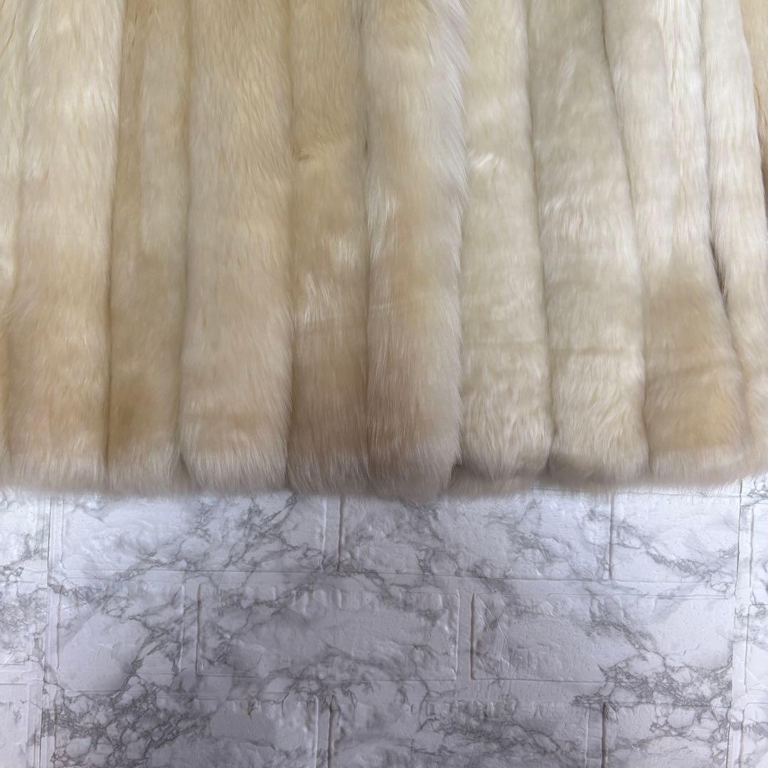 高級フォックスファーコート 42 L〜XL相当 白系