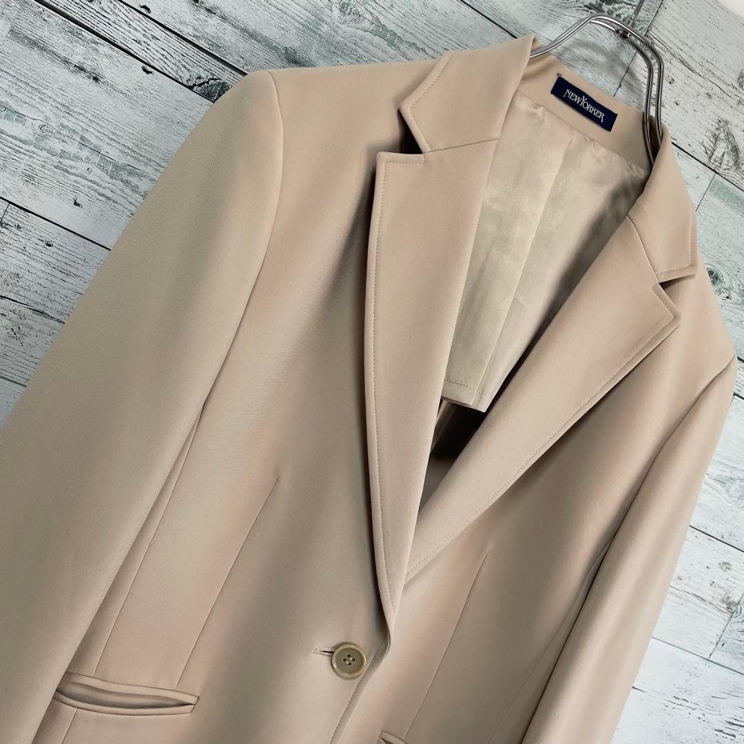☆大きいサイズ・13号☆ニューヨーカー　シングルテーラードジャケット　ベージュ