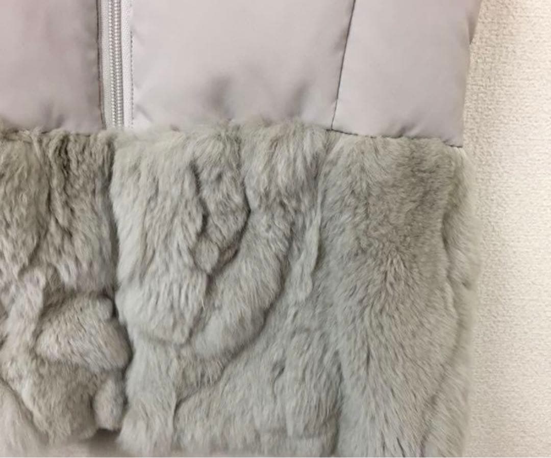 VICKY ダウンベスト ファーベスト　リアルファーベストグレー XS (SS)