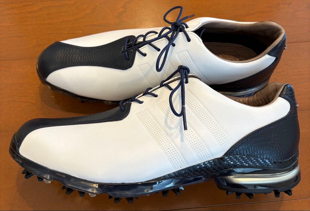 アディダスゴルフ　adipure TP 27cm 白ネイビー　本革ハンドメイド
