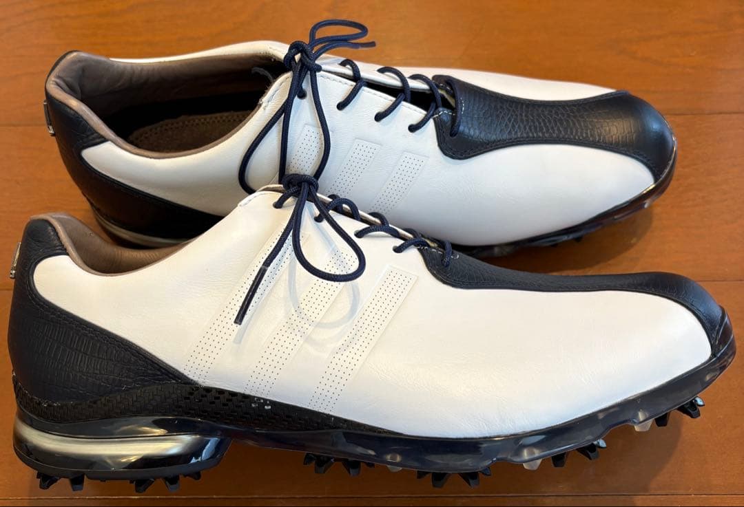 アディダスゴルフ　adipure TP 27cm 白ネイビー　本革ハンドメイド