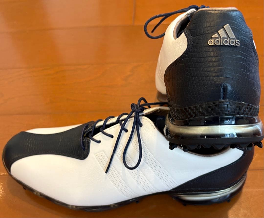 アディダスゴルフ　adipure TP 27cm 白ネイビー　本革ハンドメイド