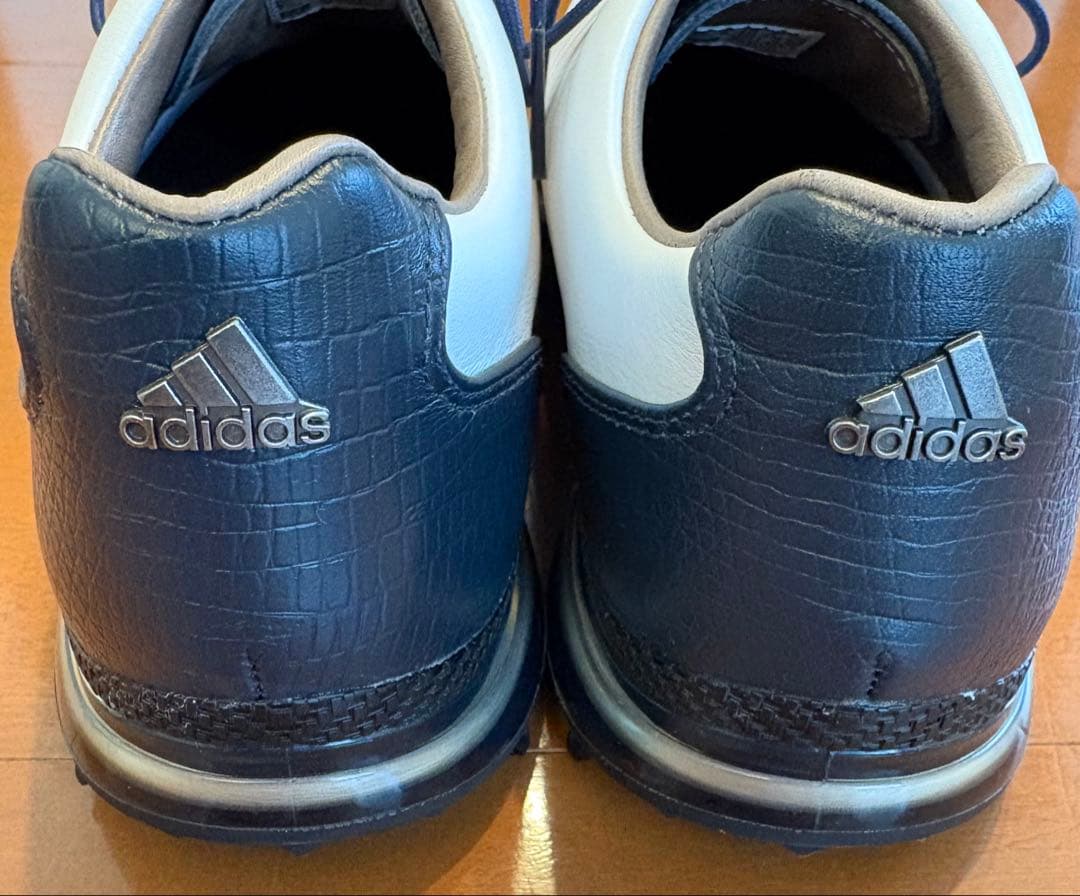 アディダスゴルフ　adipure TP 27cm 白ネイビー　本革ハンドメイド