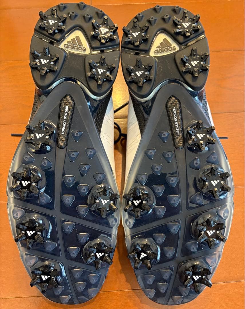 アディダスゴルフ　adipure TP 27cm 白ネイビー　本革ハンドメイド