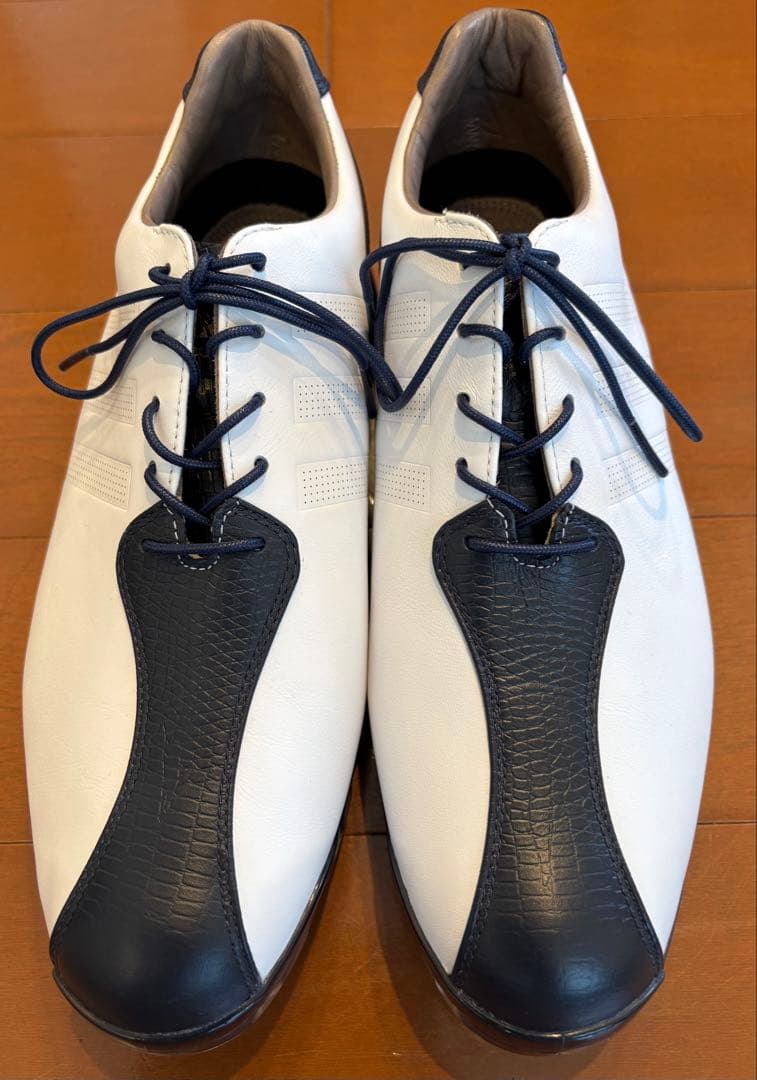 アディダスゴルフ　adipure TP 27cm 白ネイビー　本革ハンドメイド