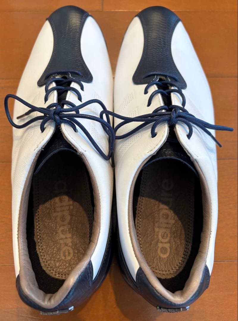 アディダスゴルフ　adipure TP 27cm 白ネイビー　本革ハンドメイド