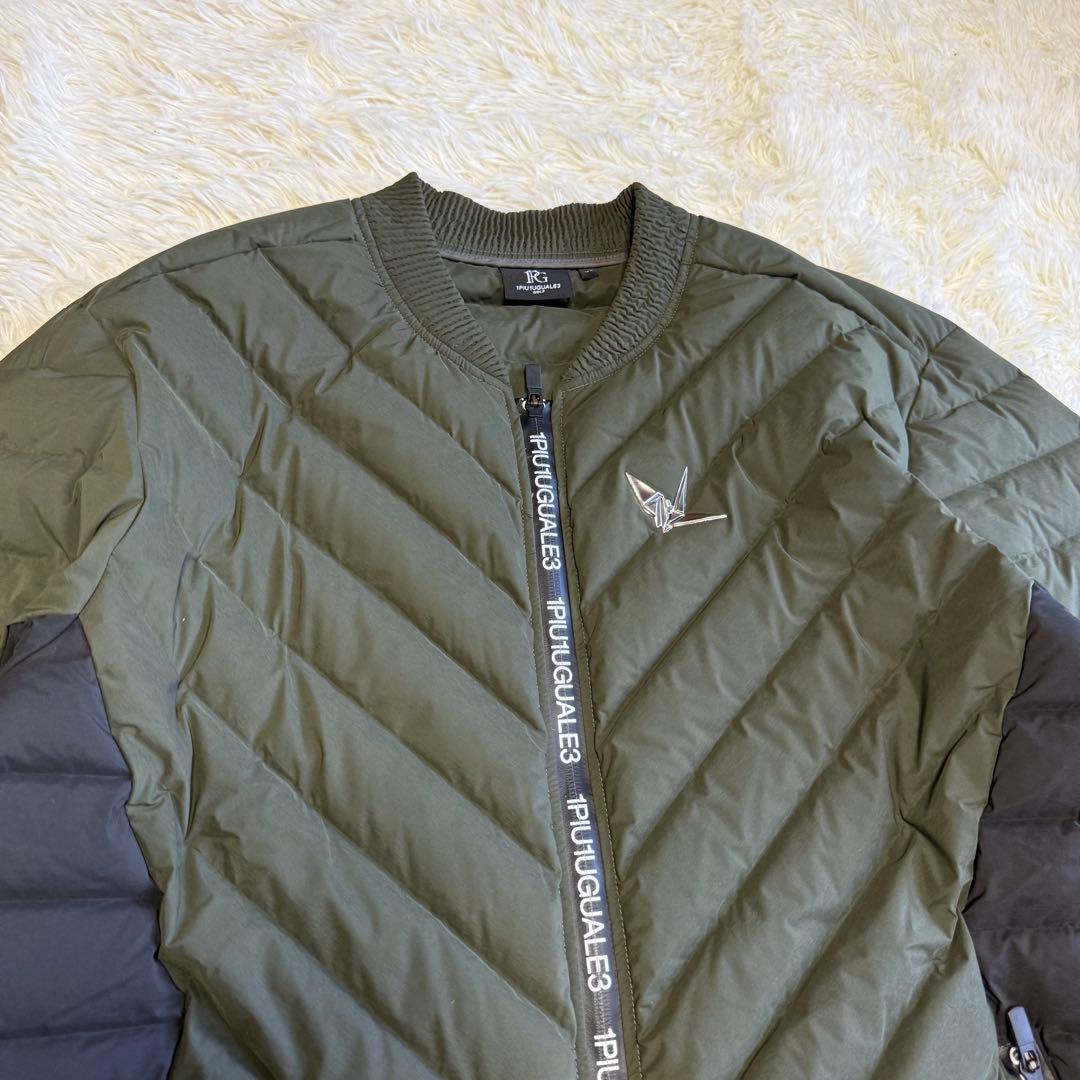【1PIU1UGUALE3 GOLF】極美品✨ダウンジャケット ロゴ カーキ Ⅶ