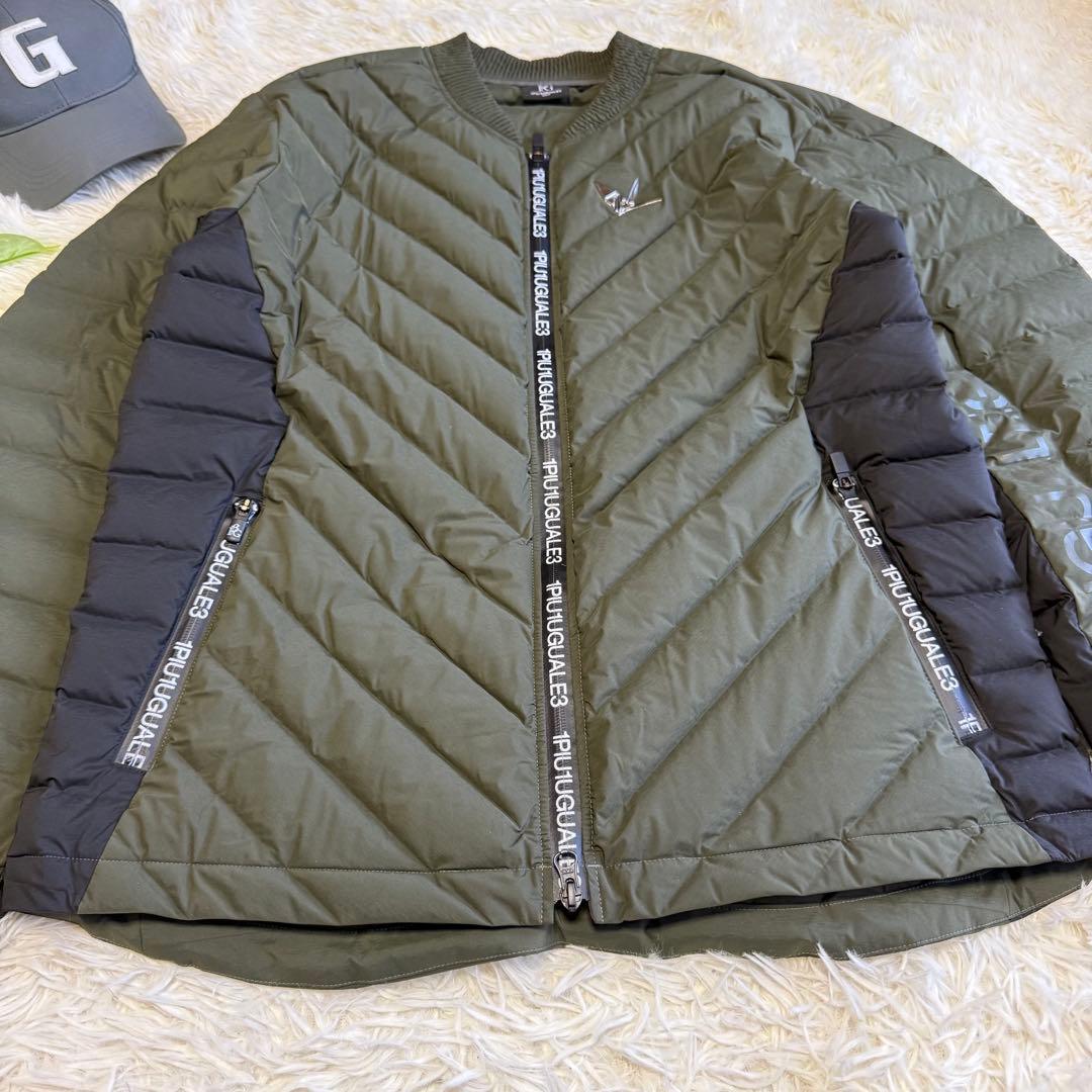 【1PIU1UGUALE3 GOLF】極美品✨ダウンジャケット ロゴ カーキ Ⅶ