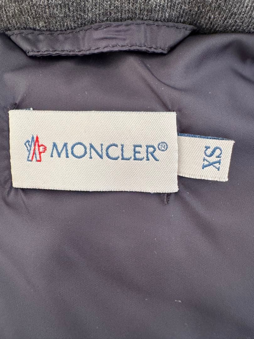 モンクレール　ダウンベスト　フード取り外し可　XS グレー
