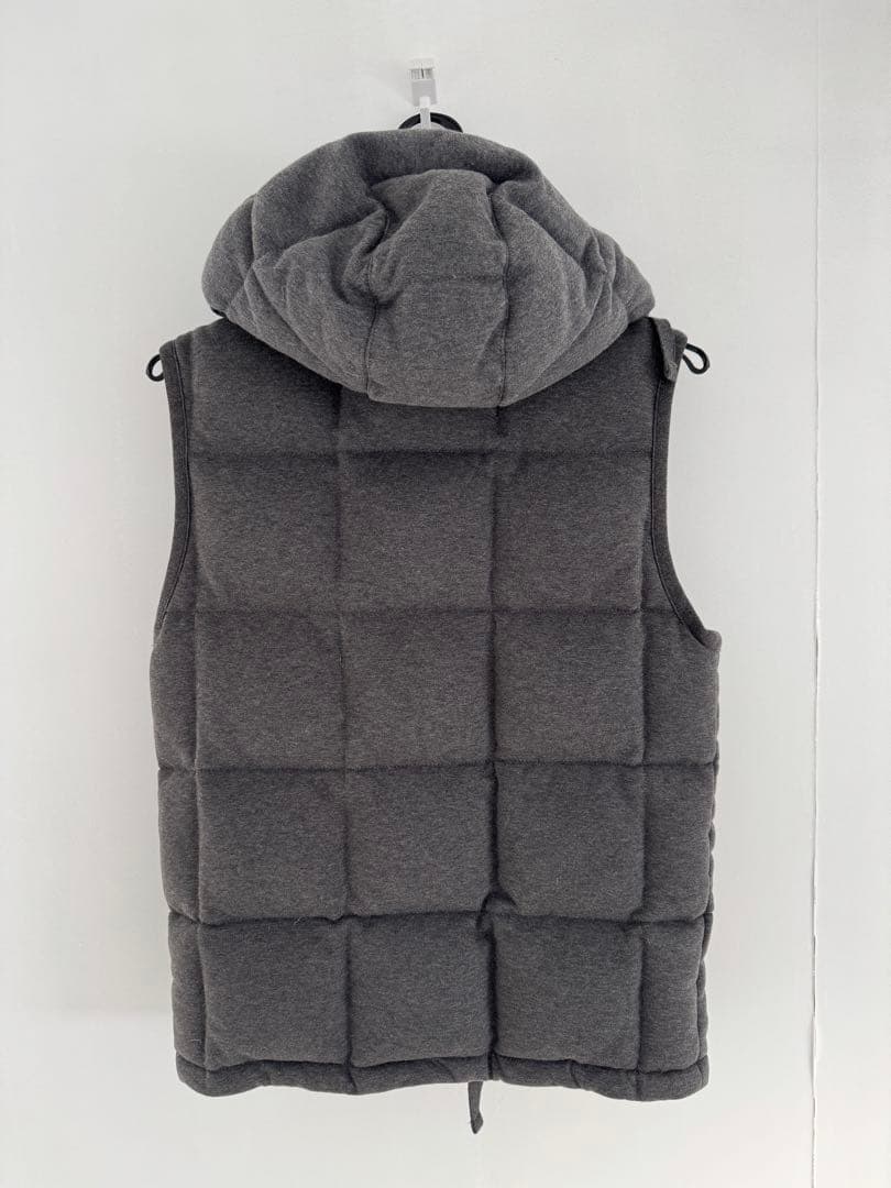 モンクレール　ダウンベスト　フード取り外し可　XS グレー