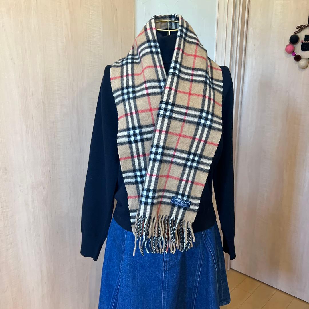 【美品】Burberrys カシミヤ100% マフラー ノバチェック 英国製