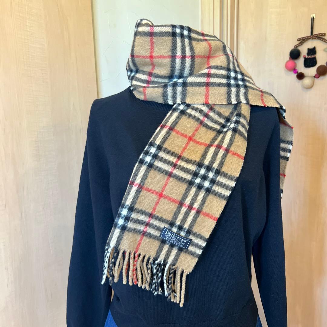 【美品】Burberrys カシミヤ100% マフラー ノバチェック 英国製