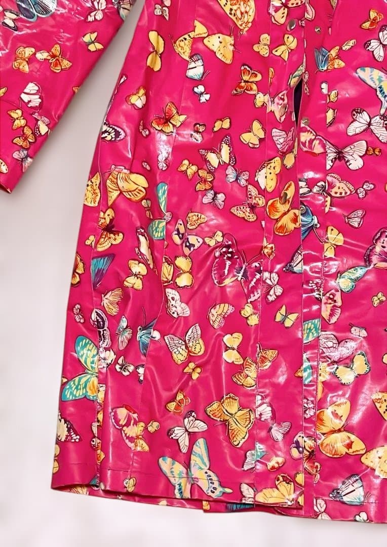 D&G　DOLCE&GABBANA　蝶プリント トレンチコート ピンク