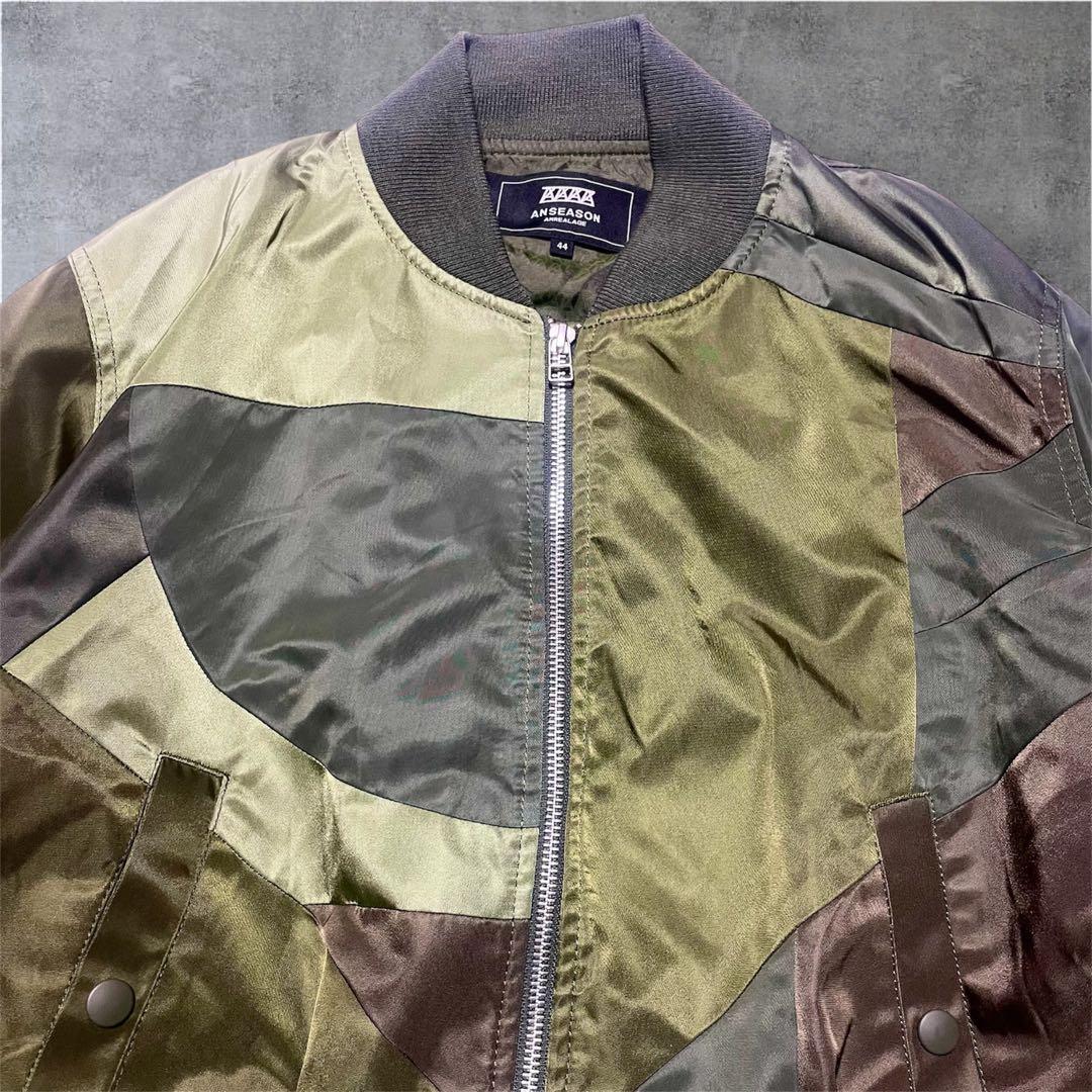 美品 希少 アンリアレイジ PANEL PATCHWORK MA-1 ジャケット