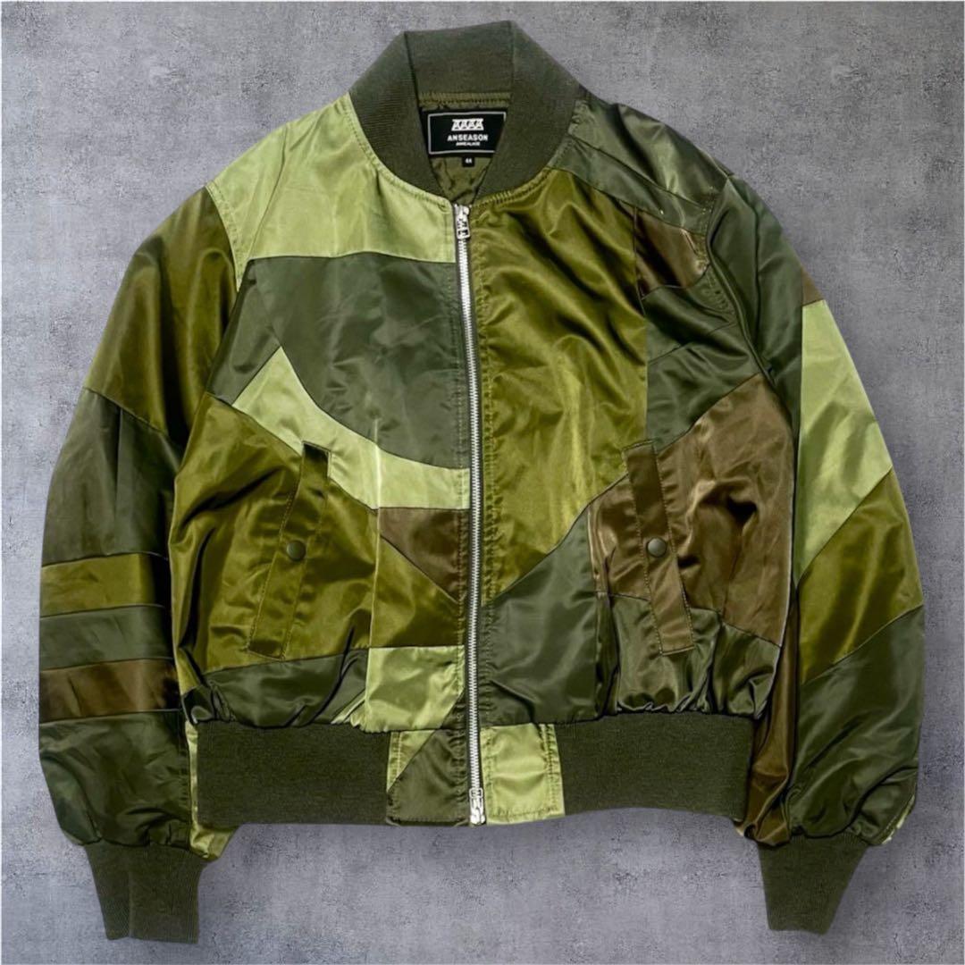 美品 希少 アンリアレイジ PANEL PATCHWORK MA-1 ジャケット