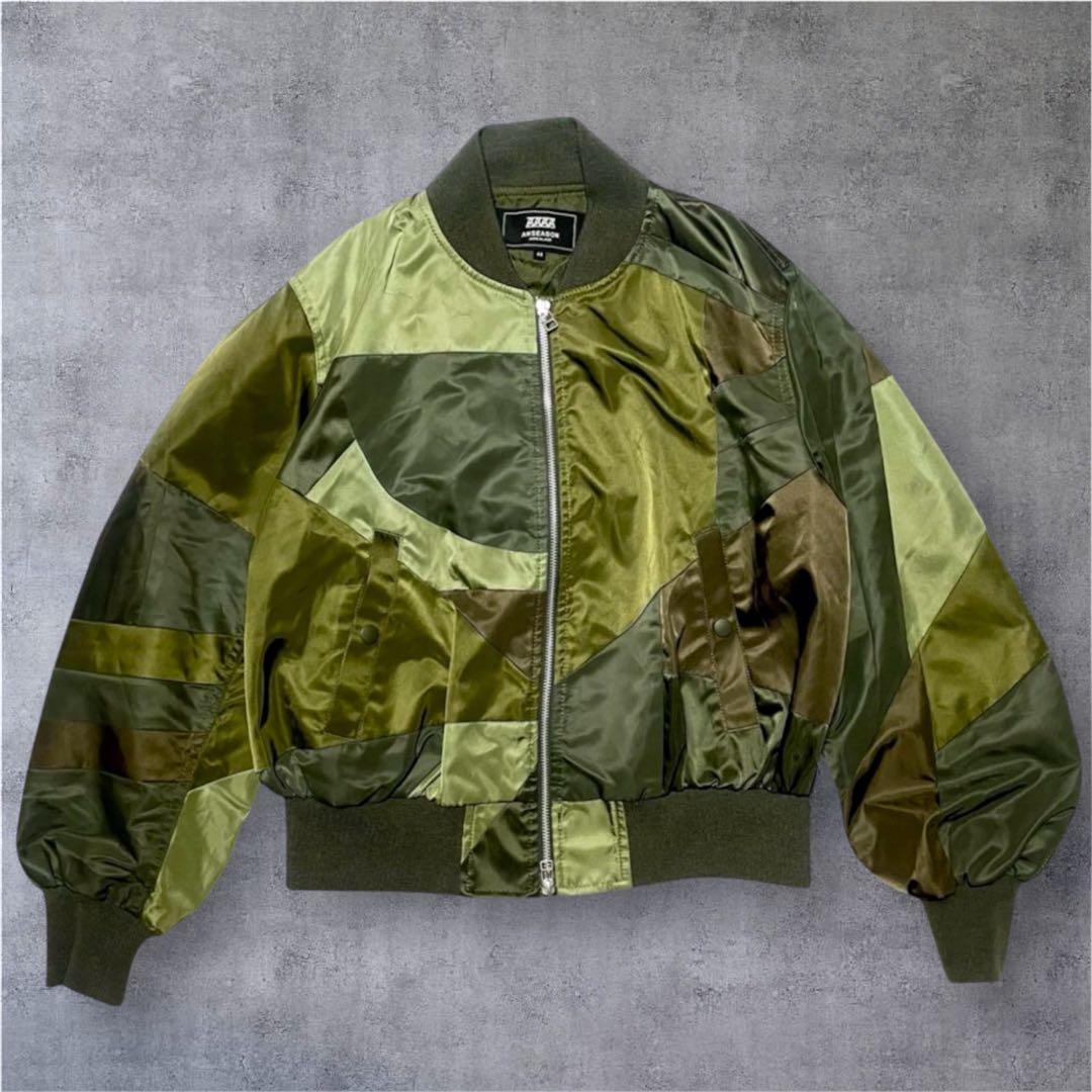 美品 希少 アンリアレイジ PANEL PATCHWORK MA-1 ジャケット