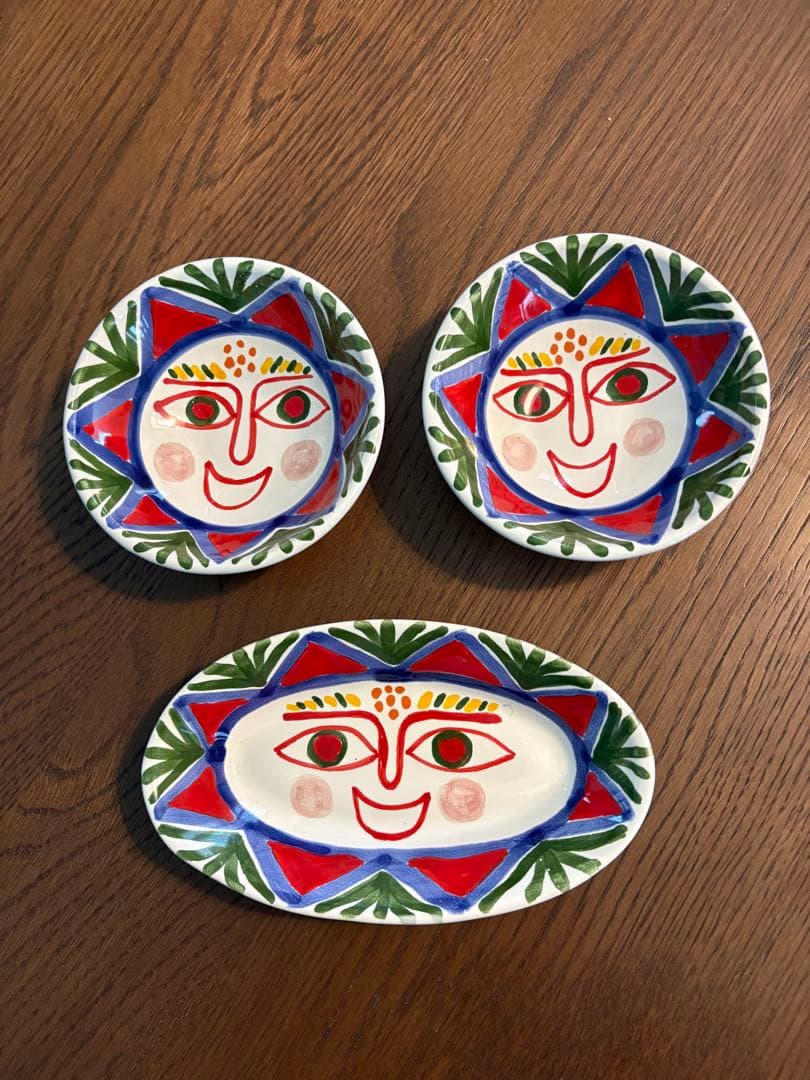 イタリア製 小皿 太陽　シチリア　デシモーネ　ジラソーレ　3点