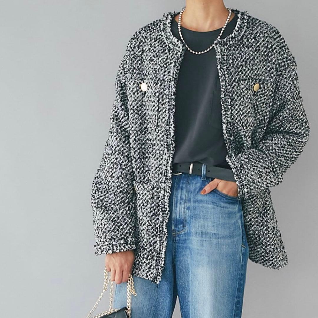 リヴドロワ ツイードフリンジジャケット