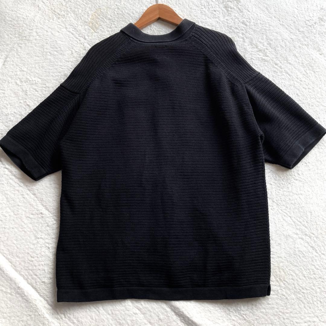 BATONER バトナー 半袖サマーニットポロシャツ コットン L 黒