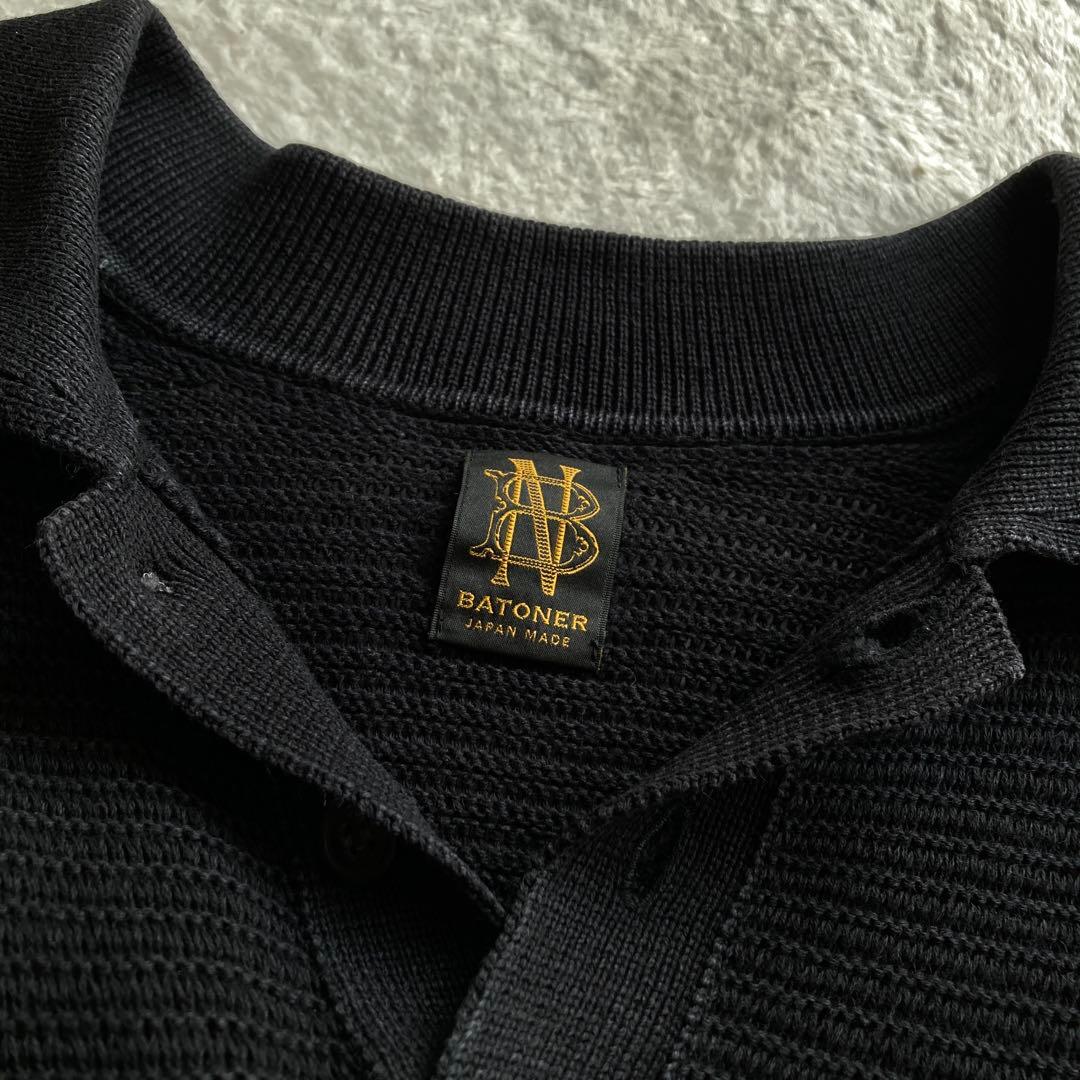 BATONER バトナー 半袖サマーニットポロシャツ コットン L 黒