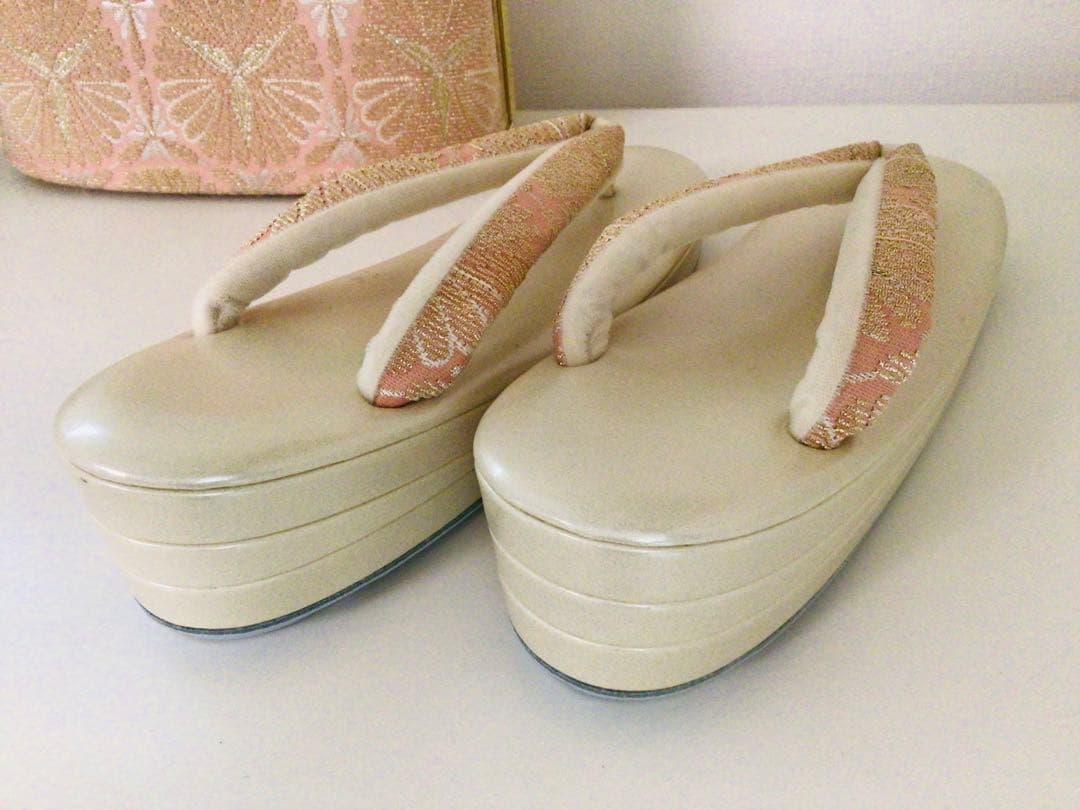 京都和装小物 成人式 西陣 特選最高級 バッグと3枚芯草履セット L寸 未使用品