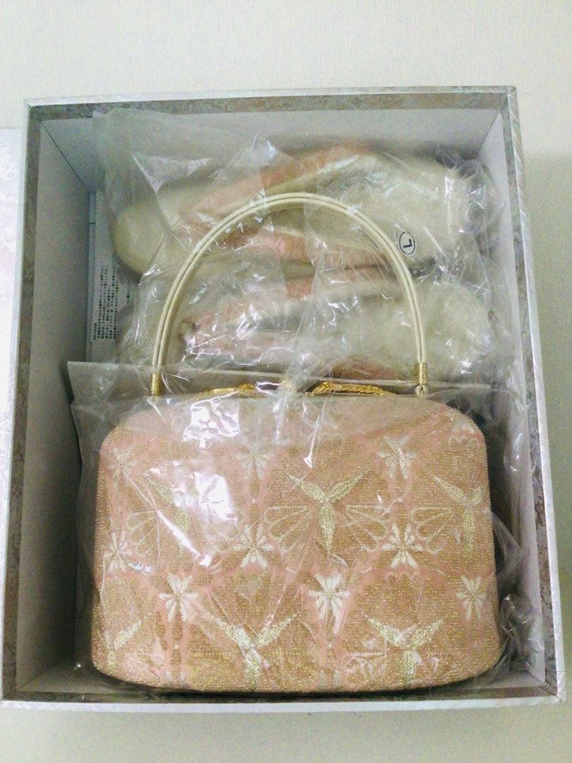 京都和装小物 成人式 西陣 特選最高級 バッグと3枚芯草履セット L寸 未使用品