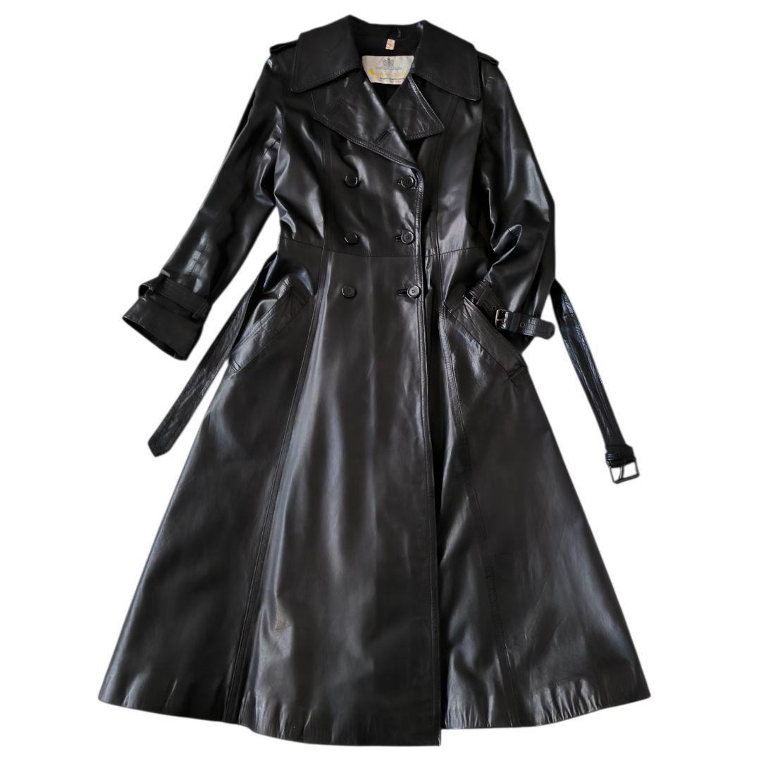 【希少】英国製 アクアスキュータム レザートレンチコート ヴィンテージ