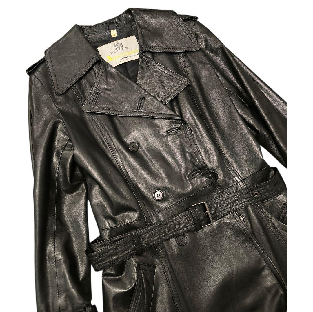 【希少】英国製 アクアスキュータム レザートレンチコート ヴィンテージ