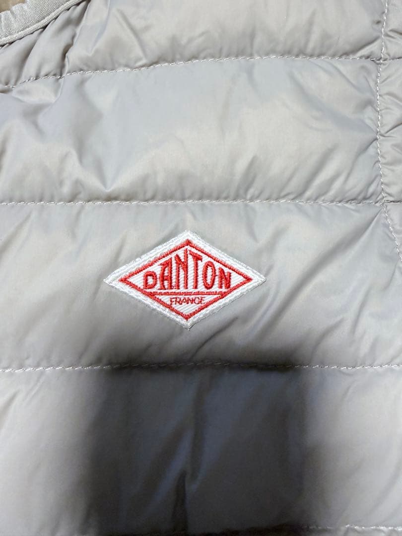 DANTON グレー キルティングダウンベスト 36