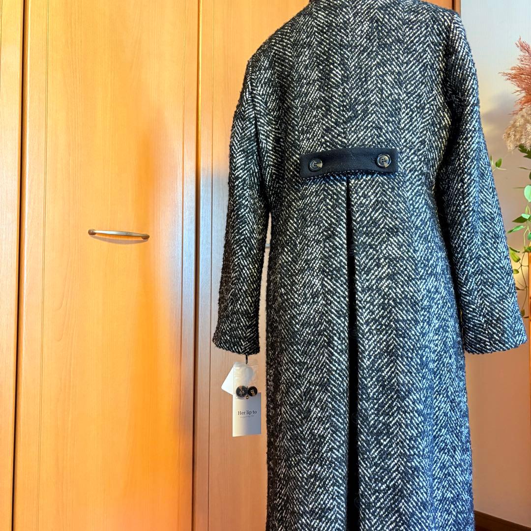新品未使用☆Her lip ヘリンボーンウールチェスターコート