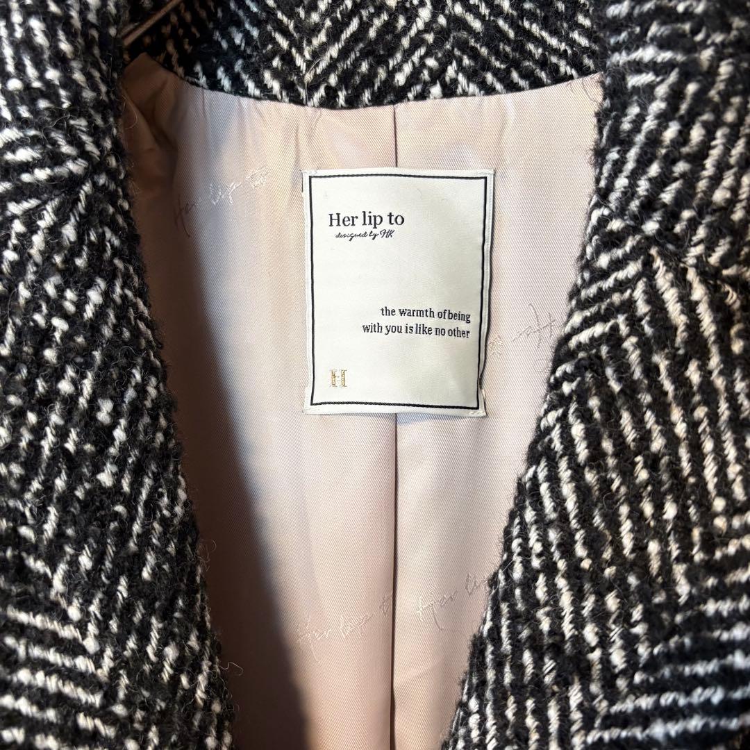 新品未使用☆Her lip ヘリンボーンウールチェスターコート
