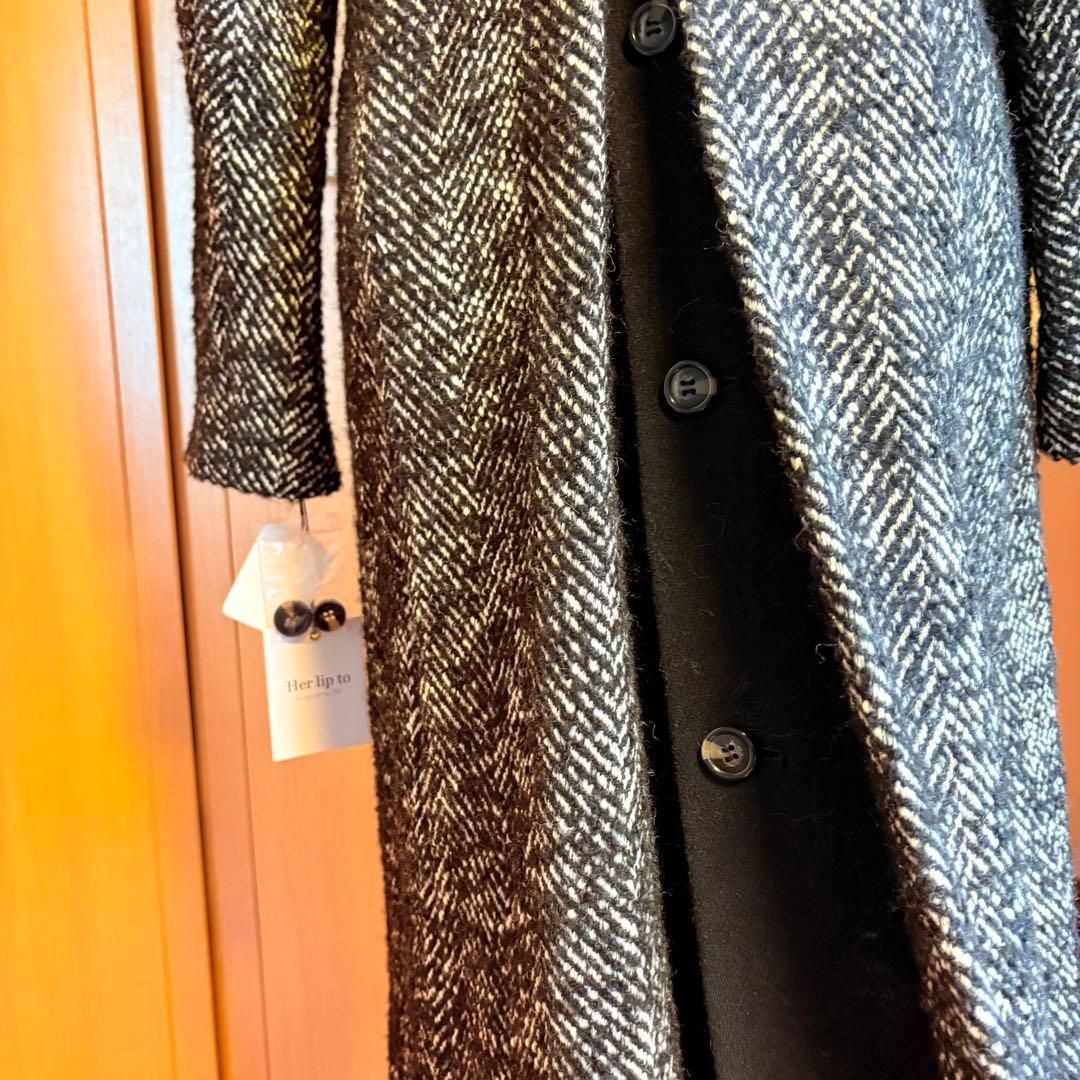 新品未使用☆Her lip ヘリンボーンウールチェスターコート