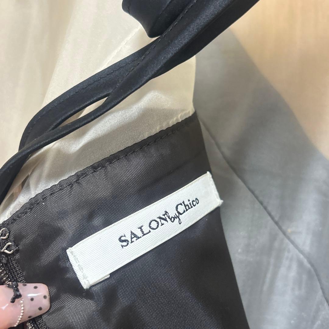 【SALON by Chico】配色シアーベアデザインワンピース 美品