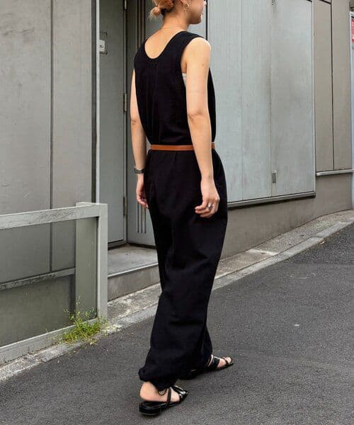 新品未使用　【willow】スラブ裏毛裾ドロストオールインワ　L