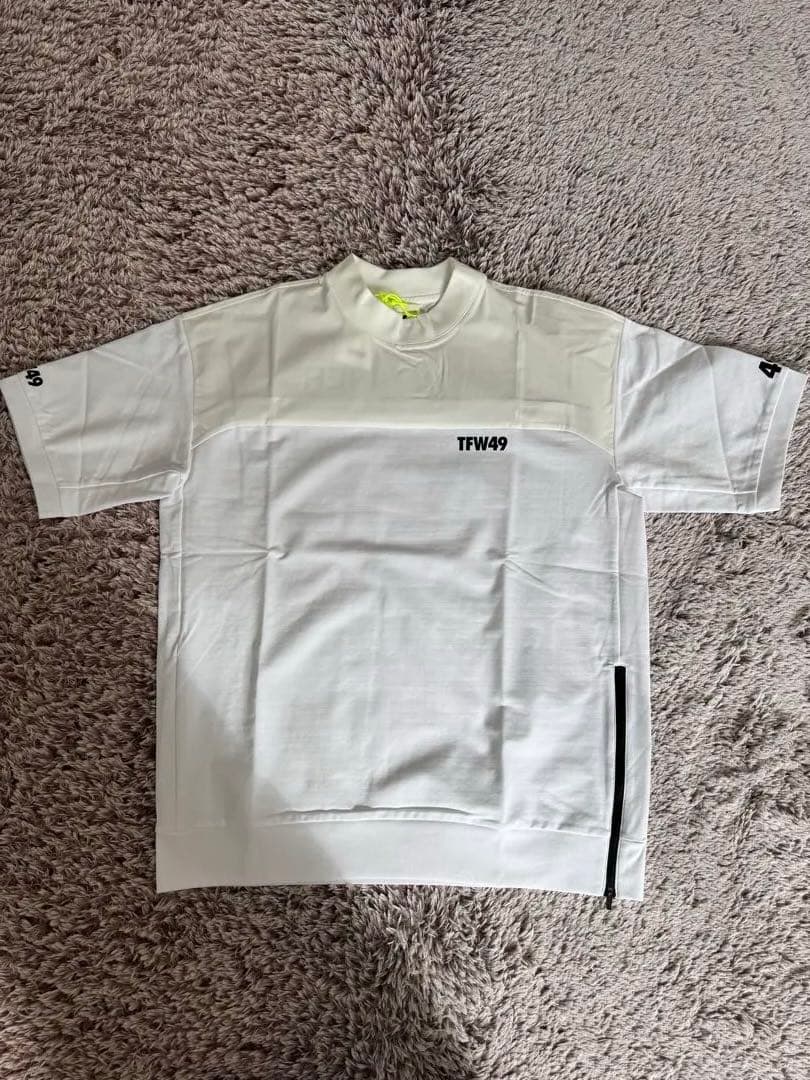SIDE ZIP HALF MOCKNECK ホワイト　Lサイズ