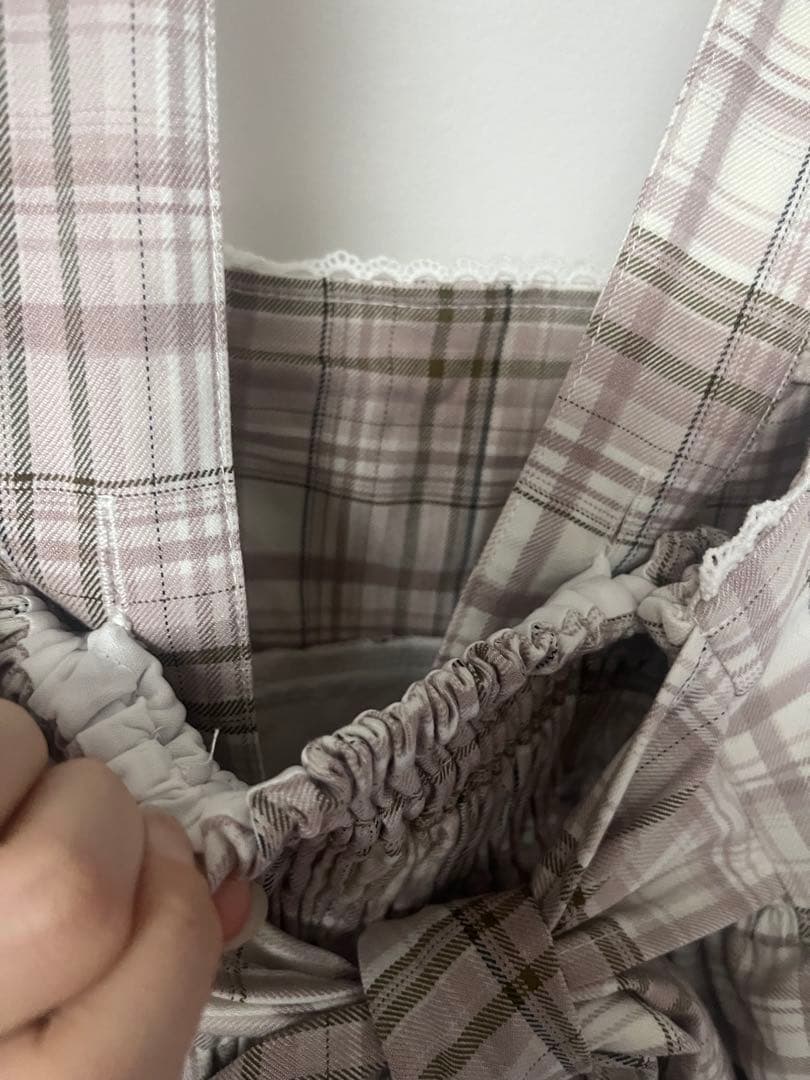 リズリサ はしごリボンチェックティアードスカパン