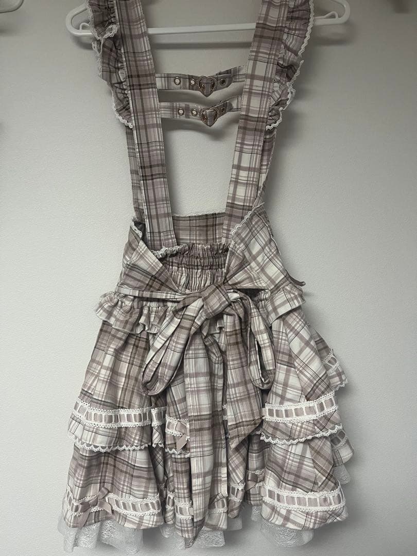 リズリサ はしごリボンチェックティアードスカパン