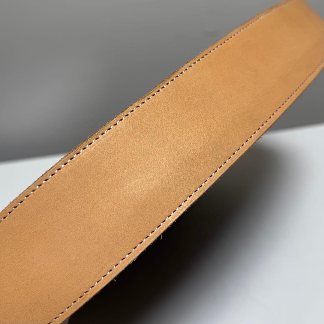 【状態良好】MOHEIM モヘイム オーバルミラー ウォールミラー レザー 本革