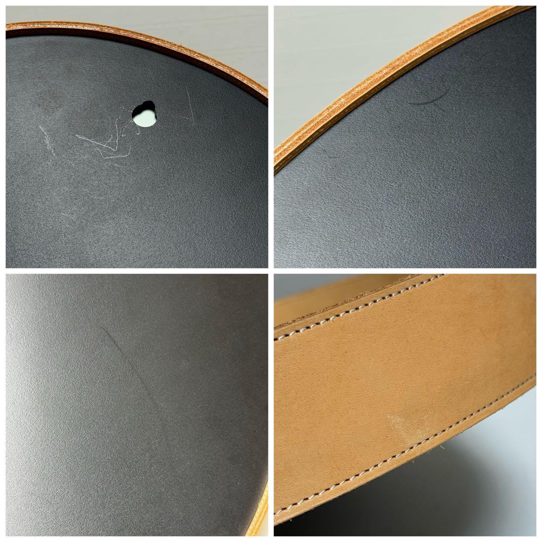 【状態良好】MOHEIM モヘイム オーバルミラー ウォールミラー レザー 本革