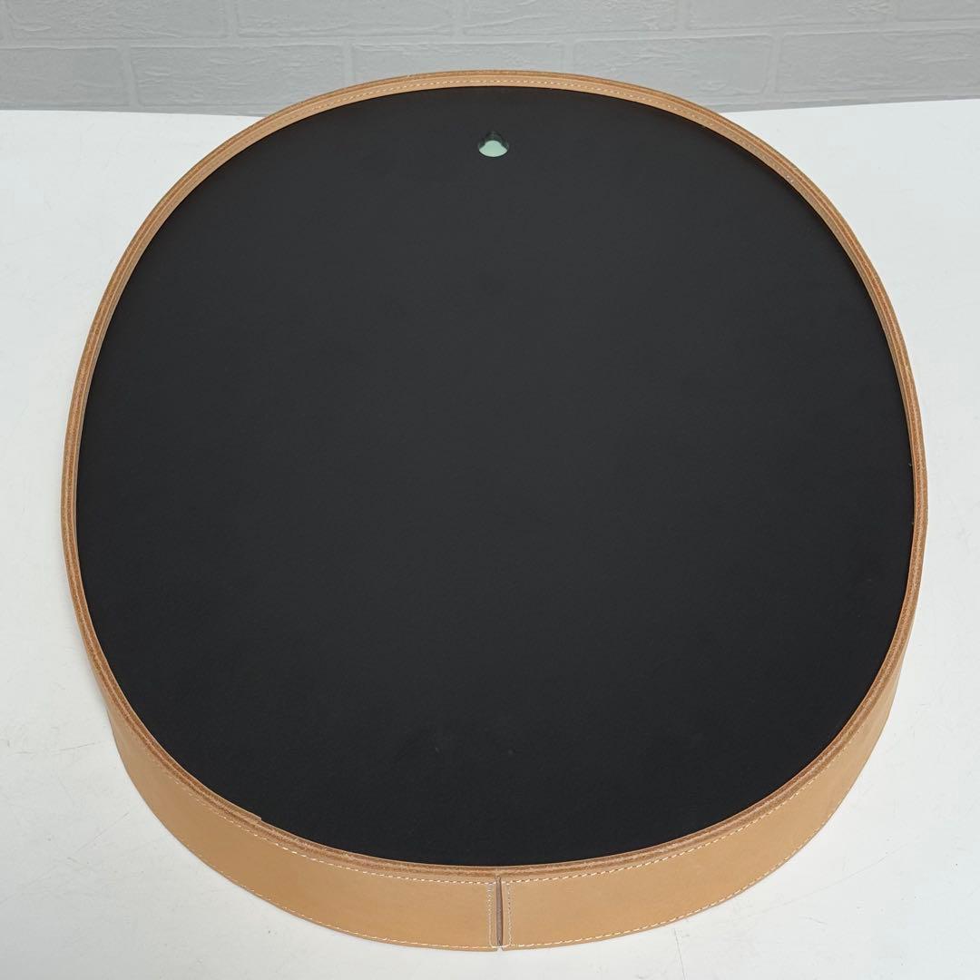 【状態良好】MOHEIM モヘイム オーバルミラー ウォールミラー レザー 本革