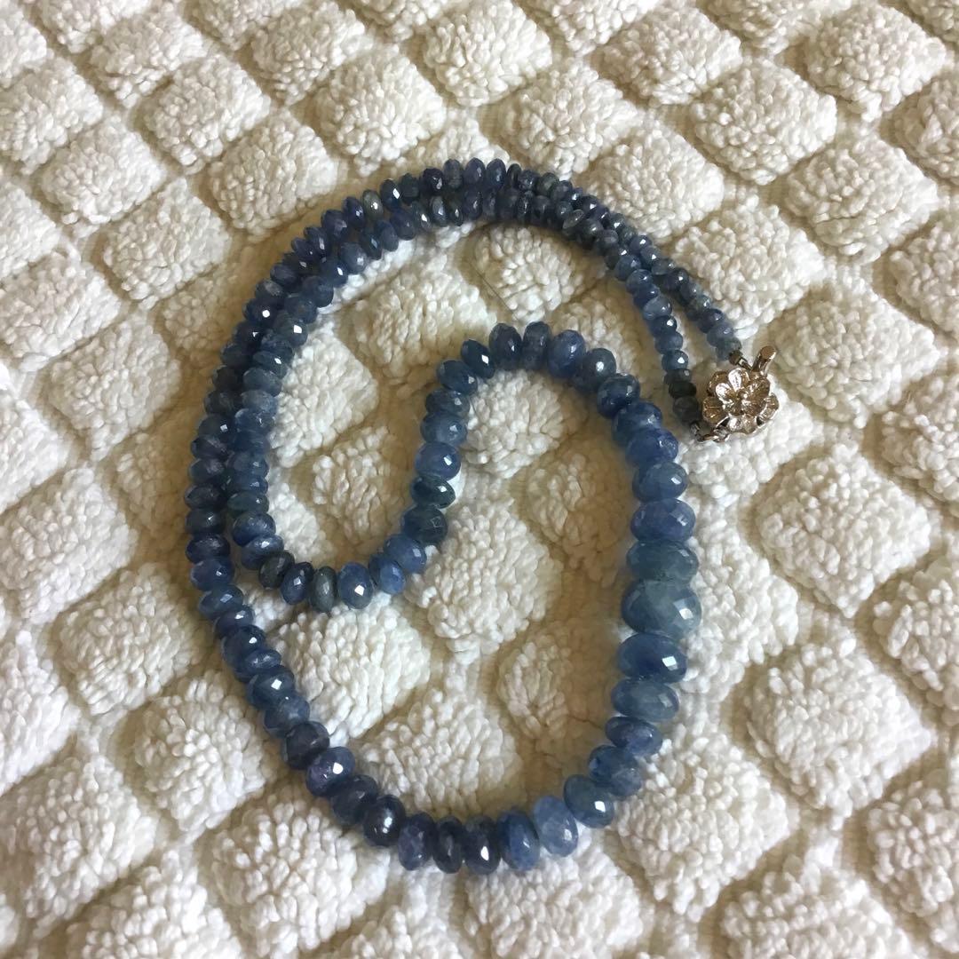 天然石ブルーサファイアネックレス　約53cm