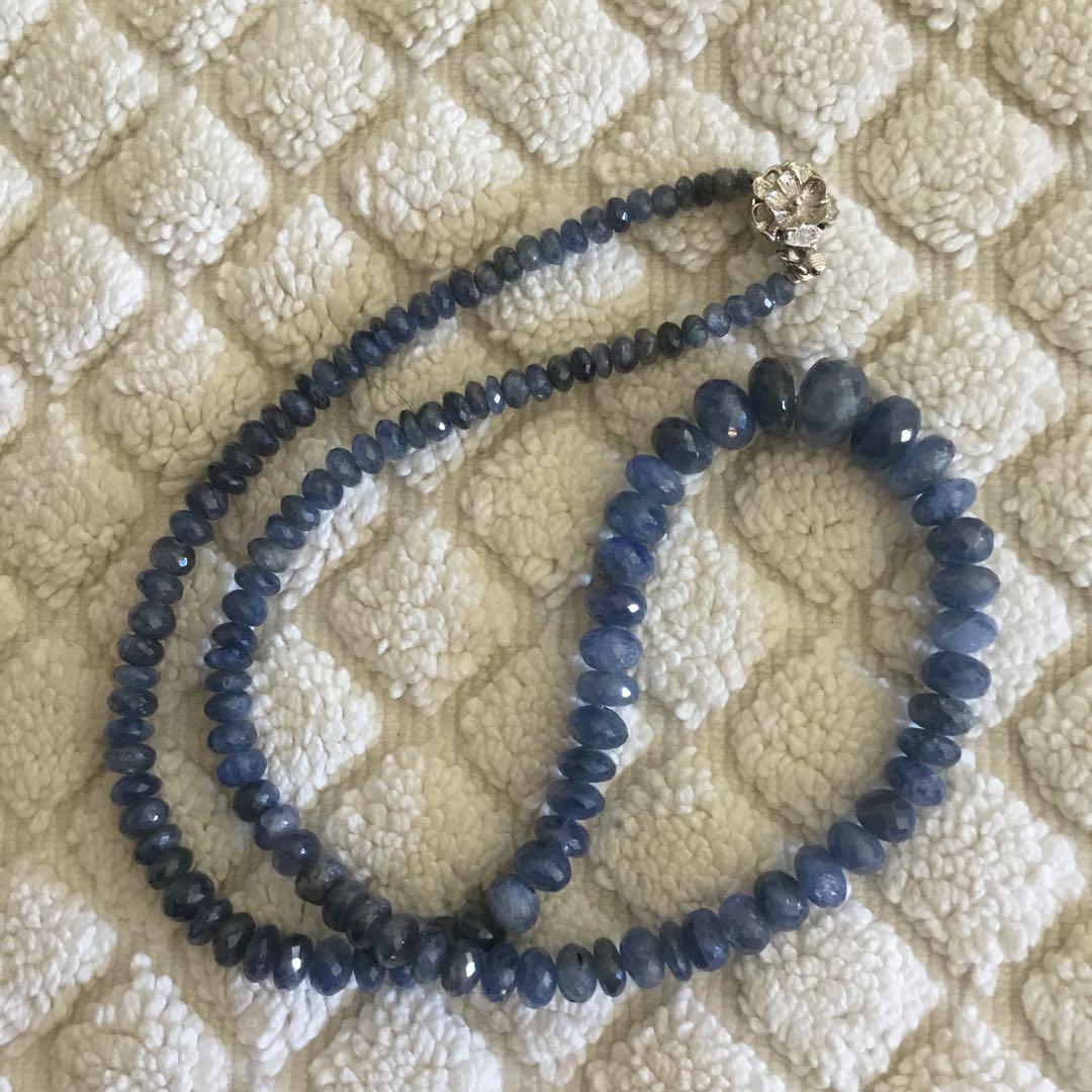天然石ブルーサファイアネックレス　約53cm