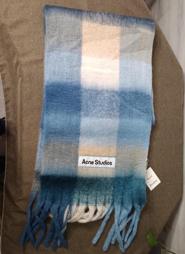 【即購入OK】AC 彩虹チェック 大判ストール 厚手 冬レディース フリンジ付き